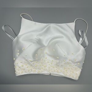Sherri Hill Woman’s Beaded Halter Crop Top Shirt